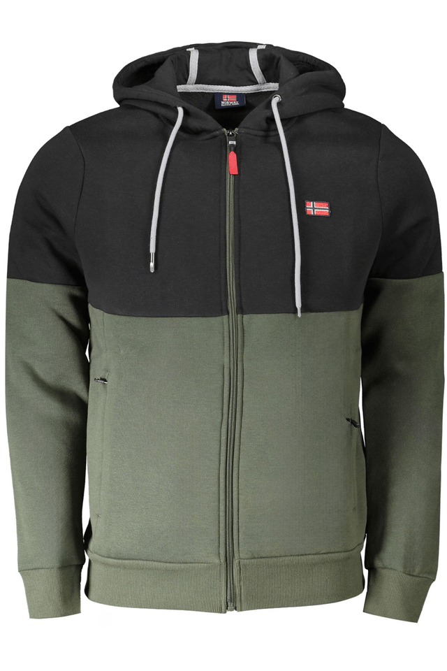 10276NORWAY 1963 FELPA CON ZIP UOMO VERDE