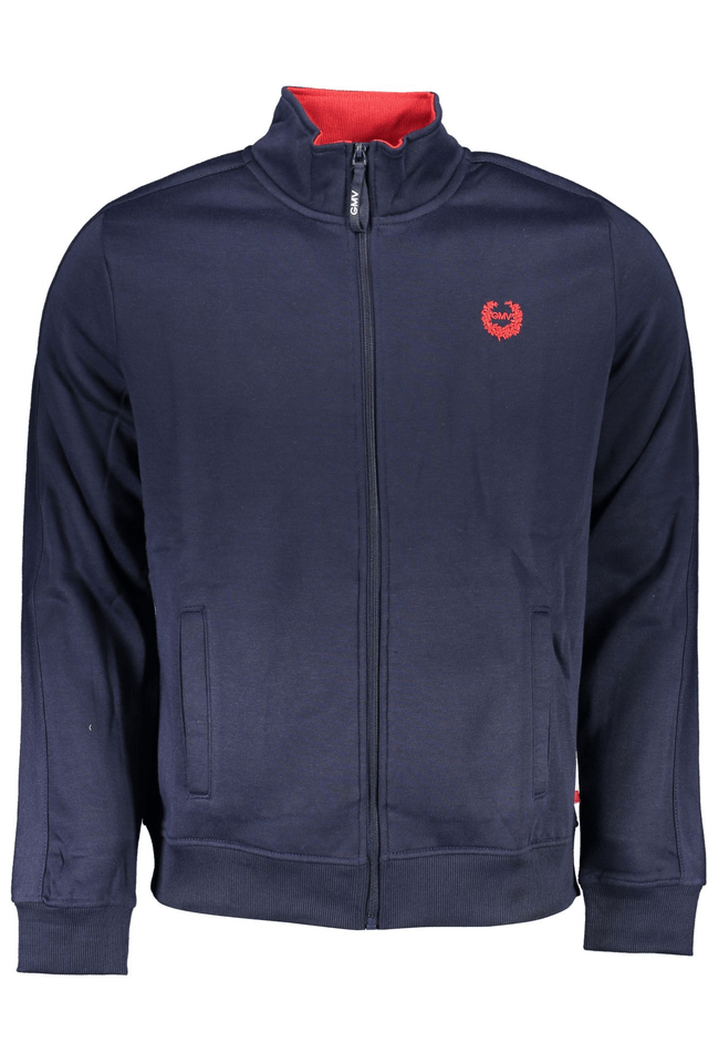 6162GIAN MARCO VENTURI FELPA CON ZIP UOMO BLU