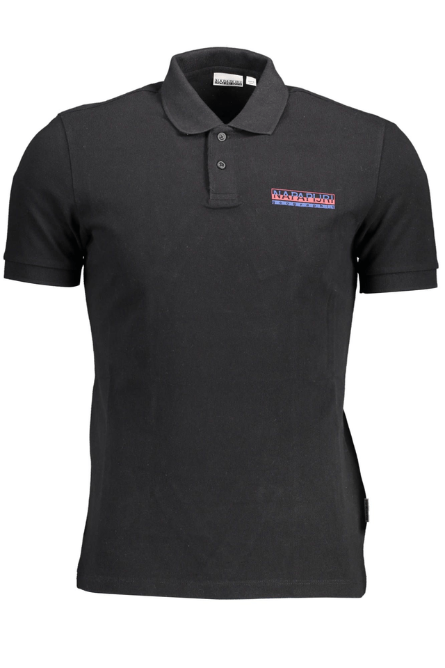 1563NAPAPIJRI POLO MANICHE CORTE UOMO NERO