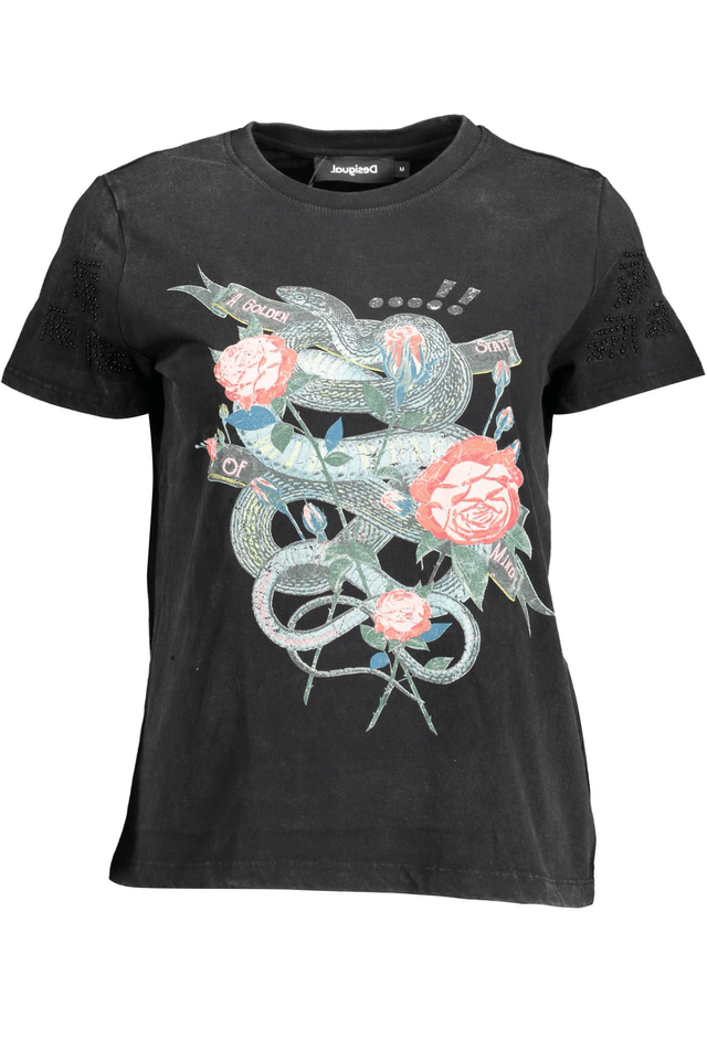 1525DESIGUAL T-SHIRT MANICHE CORTE DONNA NERO