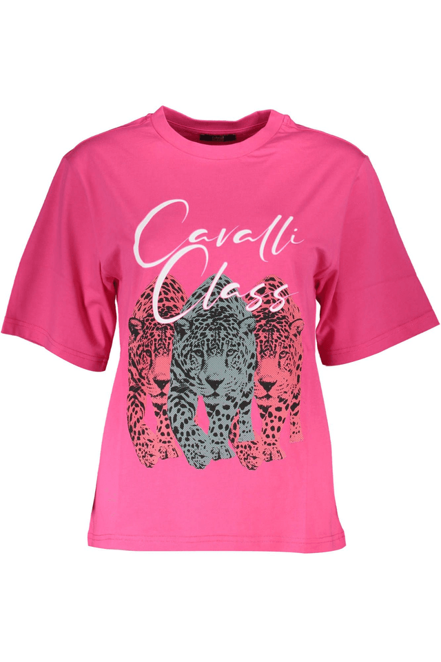 4098CAVALLI CLASS T-SHIRT MANICHE CORTE DONNA ROSA