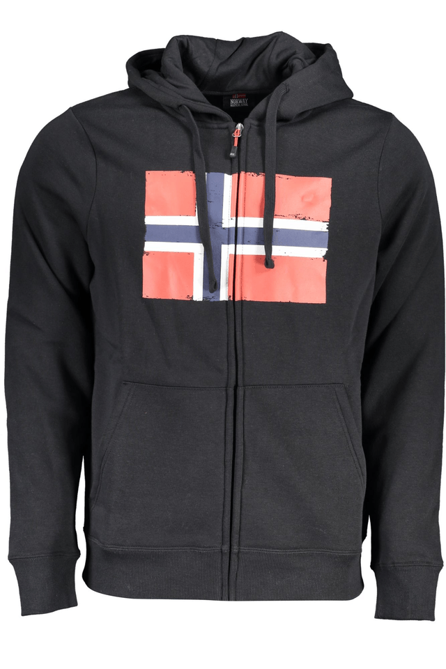5958NORWAY 1963 FELPA CON ZIP UOMO NERO