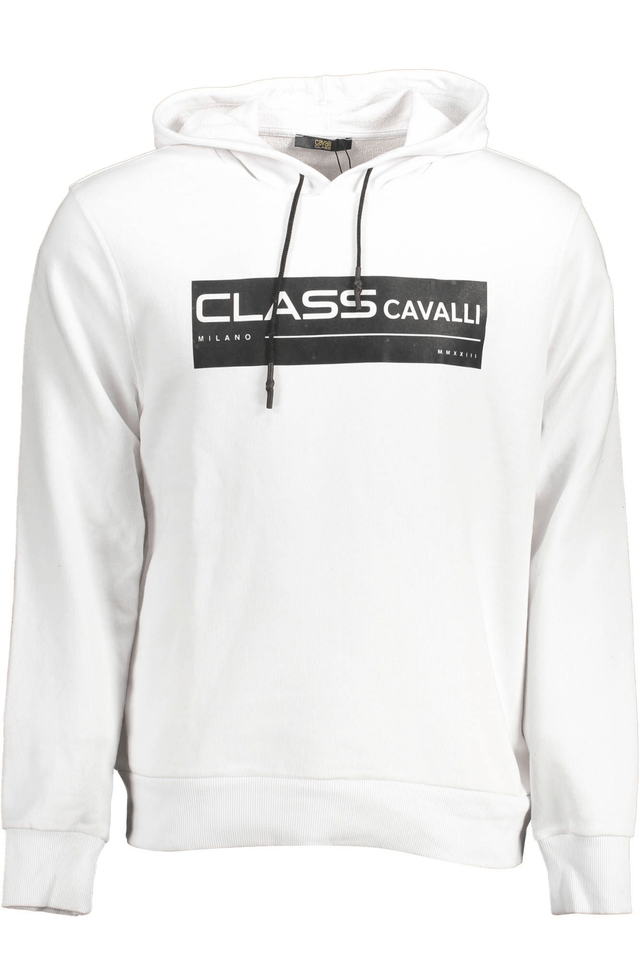 1452CAVALLI CLASS FELPA SENZA ZIP UOMO BIANCO