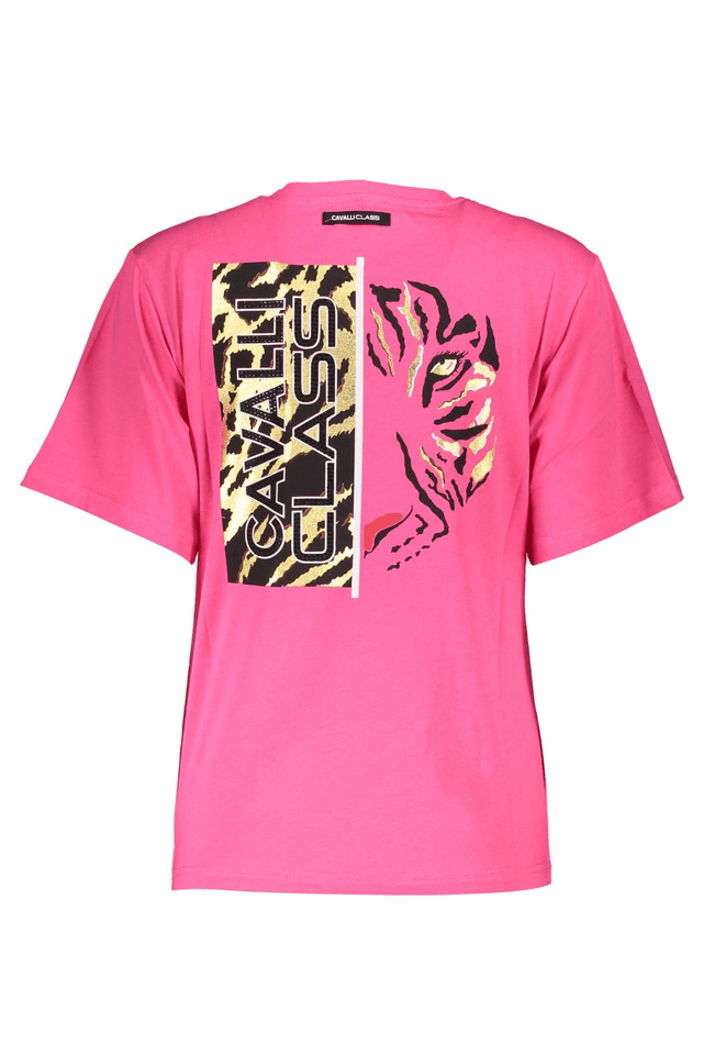 4091CAVALLI CLASS T-SHIRT MANICHE CORTE DONNA ROSA