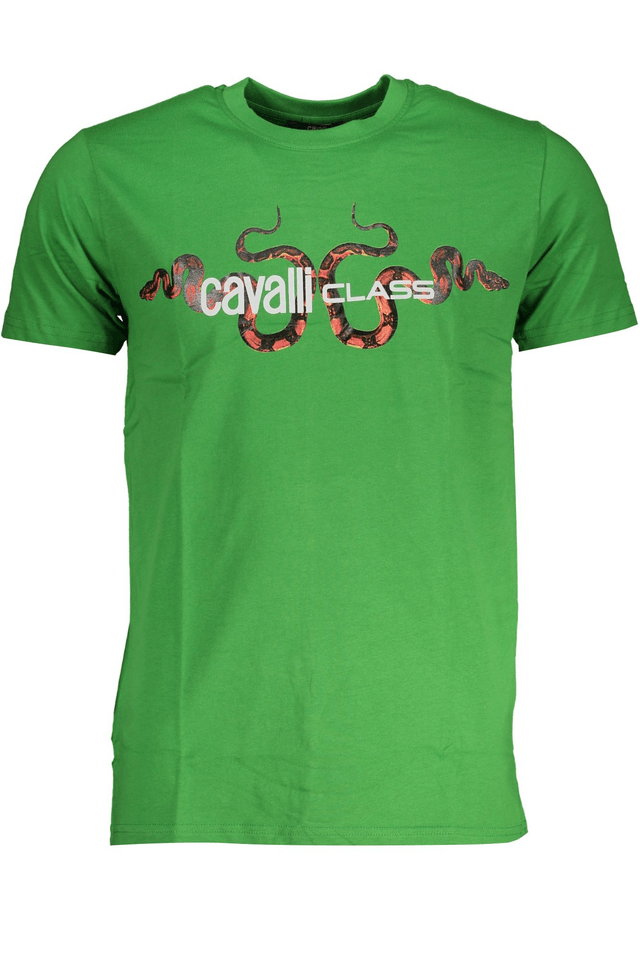 7802CAVALLI CLASS T-SHIRT MANICHE CORTE UOMO VERDE