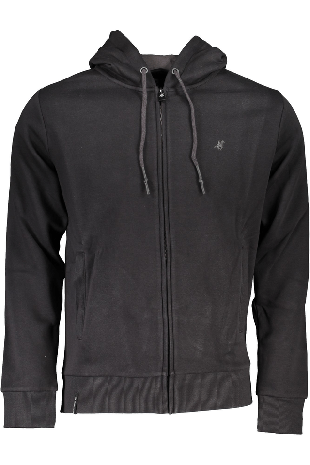 6626U.S. GRAND POLO FELPA CON ZIP UOMO NERO