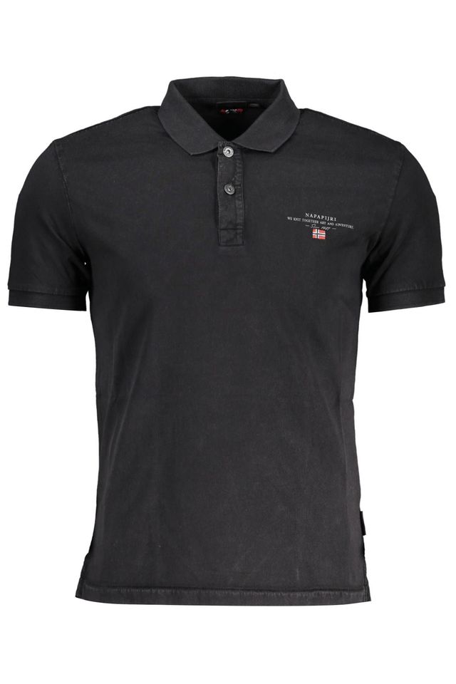 3433NAPAPIJRI POLO MANICHE CORTE UOMO NERO