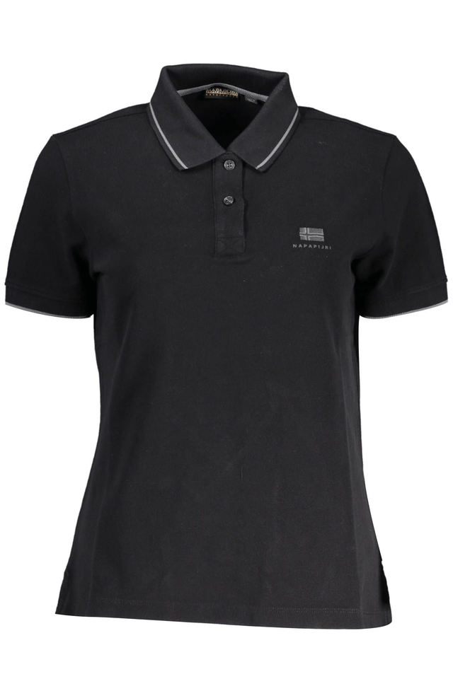 3437NAPAPIJRI POLO MANICHE CORTE DONNA NERO
