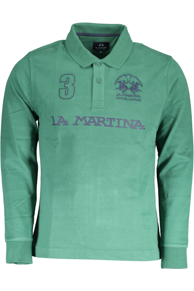 2719LA MARTINA POLO MANICHE LUNGHE UOMO VERDE