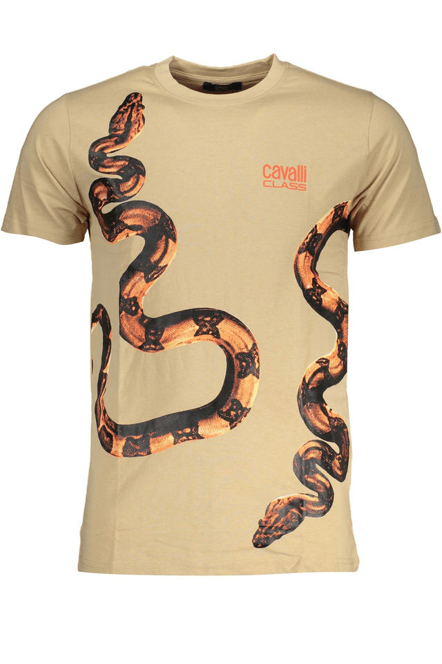 7810CAVALLI CLASS T-SHIRT MANICHE CORTE UOMO BEIGE