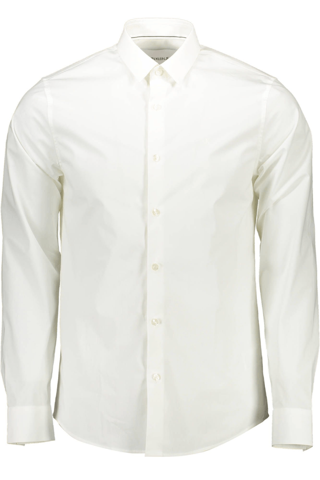 1253CALVIN KLEIN CAMICIA MANICHE LUNGHE UOMO BIANCO