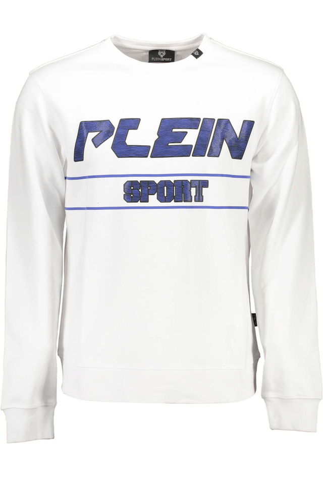 1214PLEIN SPORT FELPA SENZA ZIP UOMO BIANCO