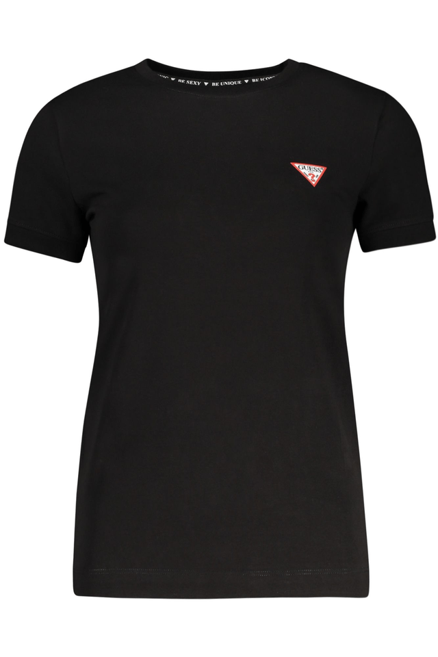 10635GUESS JEANS T-SHIRT MANICHE CORTE DONNA NERO