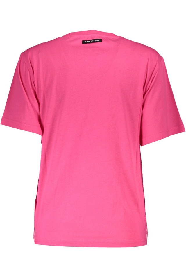 4107CAVALLI CLASS T-SHIRT MANICHE CORTE DONNA ROSA