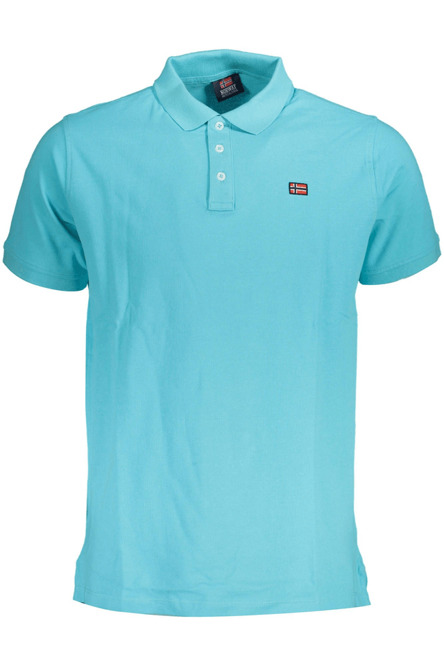 3928NORWAY 1963 POLO MANICHE CORTE UOMO AZZURRO