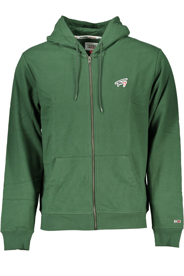 6972TOMMY HILFIGER FELPA CON ZIP UOMO VERDE