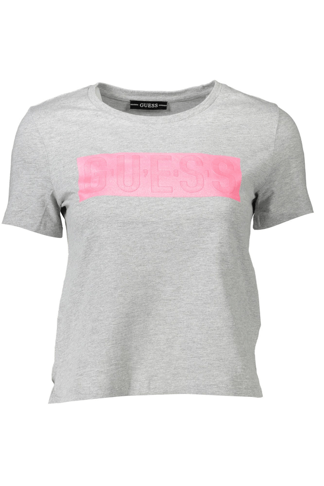 242GUESS JEANS T-SHIRT MANICHE CORTE DONNA GRIGIO