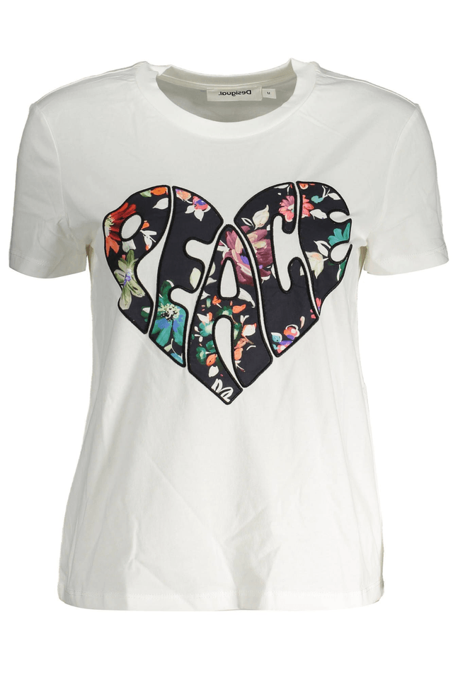 3377DESIGUAL T-SHIRT MANICHE CORTE DONNA BIANCO