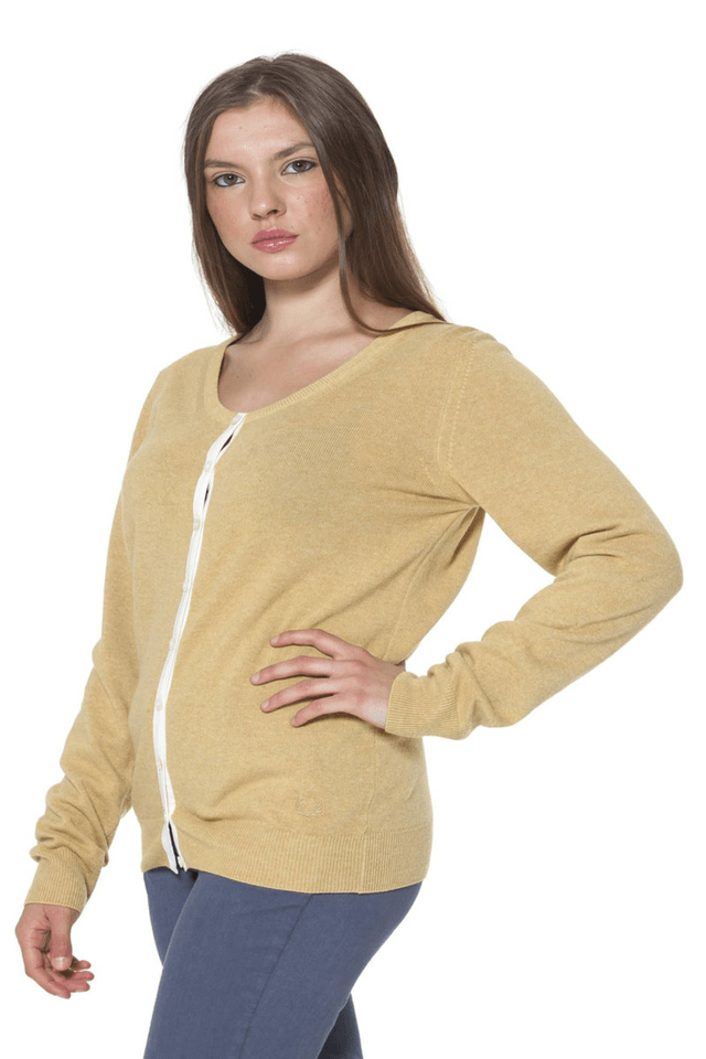 829FRED PERRY CARDIGAN DONNA GIALLO