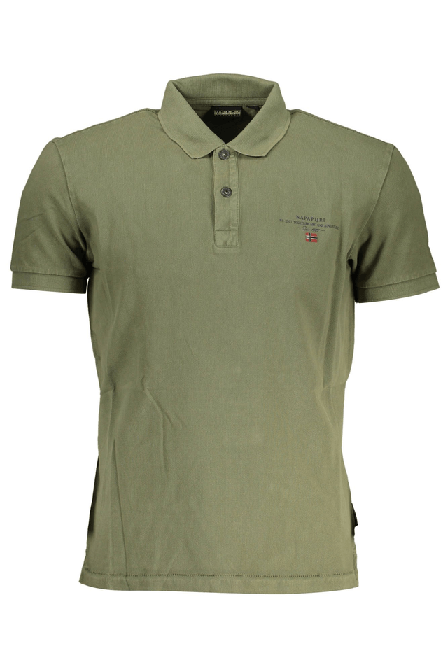 3436NAPAPIJRI POLO MANICHE CORTE UOMO VERDE
