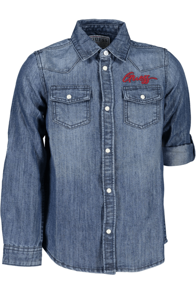 8110GUESS JEANS CAMICIA MANICHE LUNGHE BAMBINA BLU