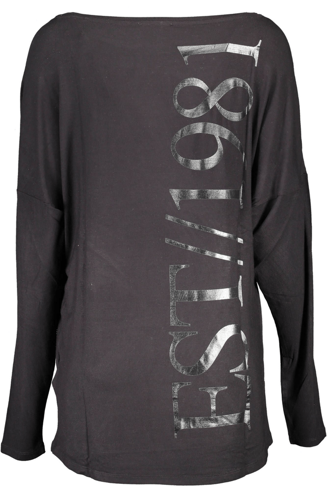 GUESS JEANS T-SHIRT MANICHE LUNGHE DONNA NERO