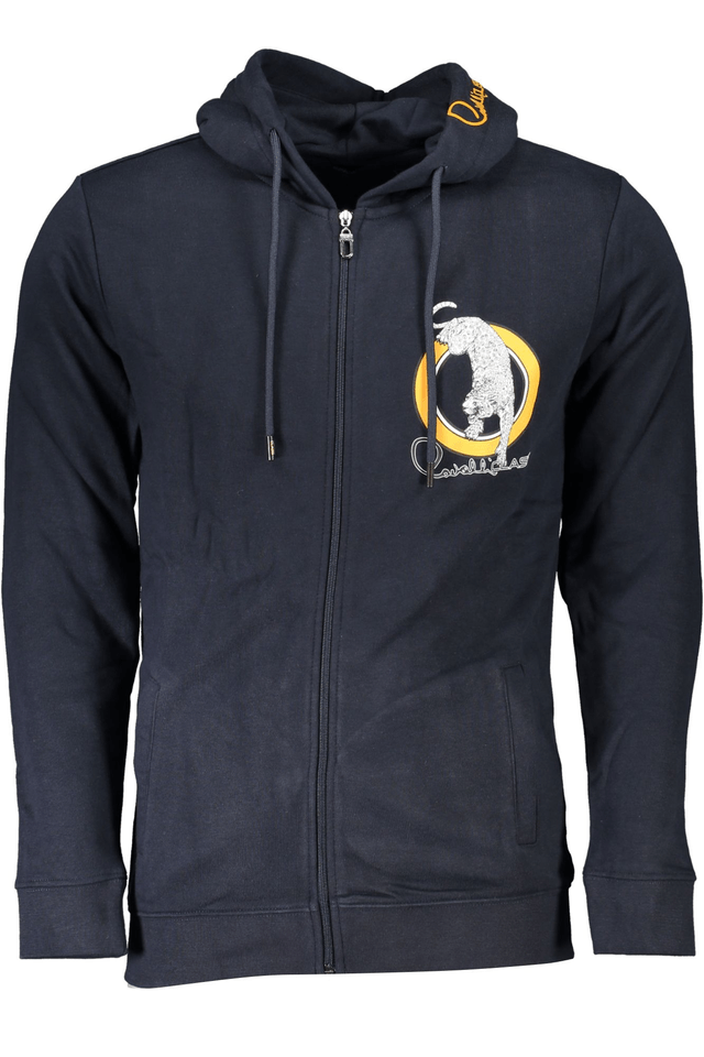 6822CAVALLI CLASS FELPA CON ZIP UOMO BLU