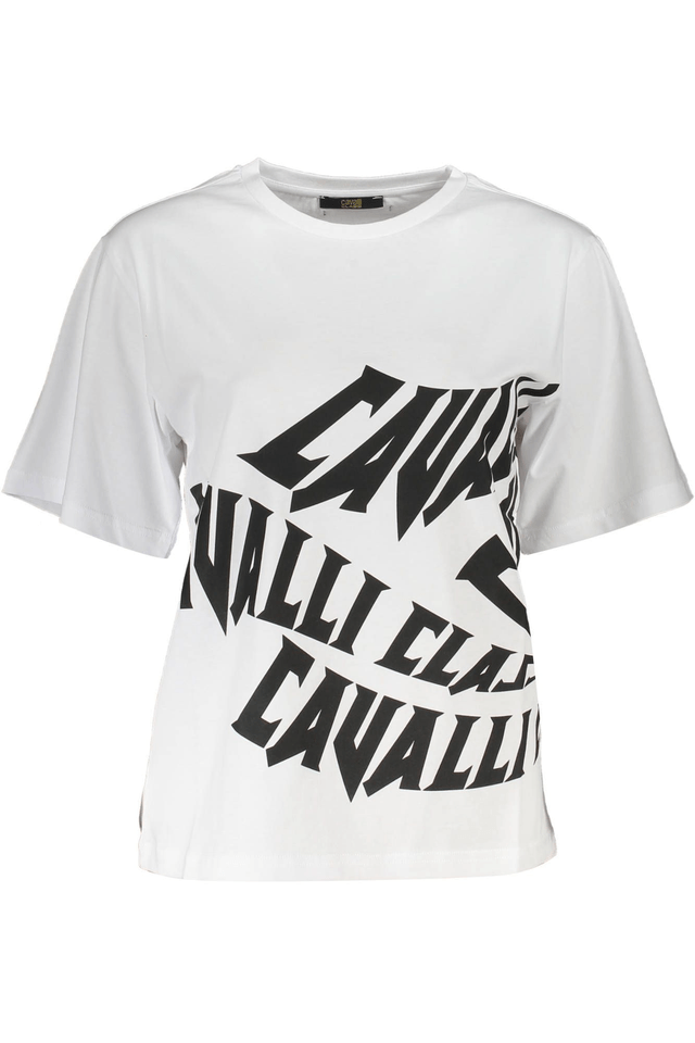 4058CAVALLI CLASS T-SHIRT MANICHE CORTE DONNA BIANCO