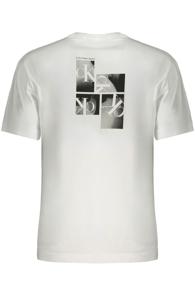 9755CALVIN KLEIN T-SHIRT MANICHE CORTE UOMO BIANCO