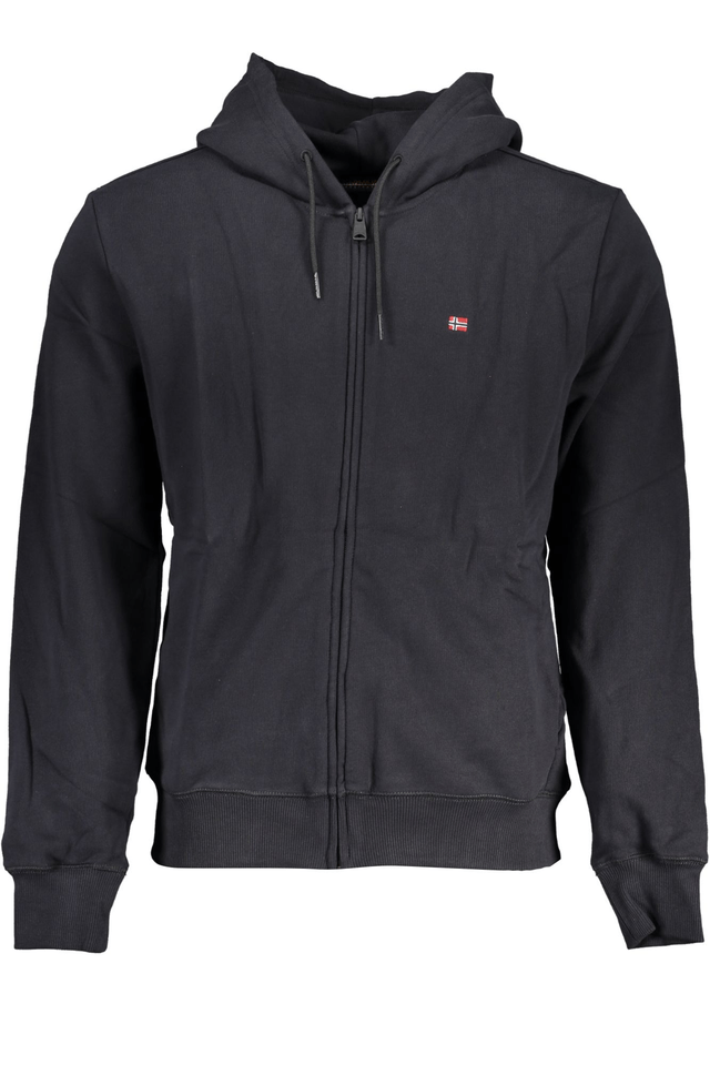 7567NAPAPIJRI FELPA CON ZIP UOMO NERO