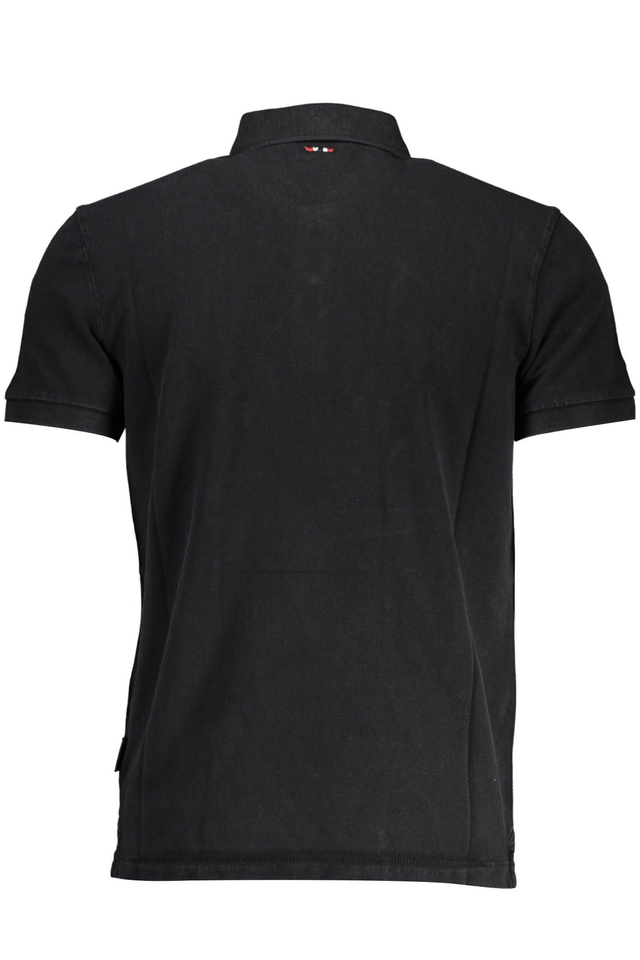3434NAPAPIJRI POLO MANICHE CORTE UOMO NERO