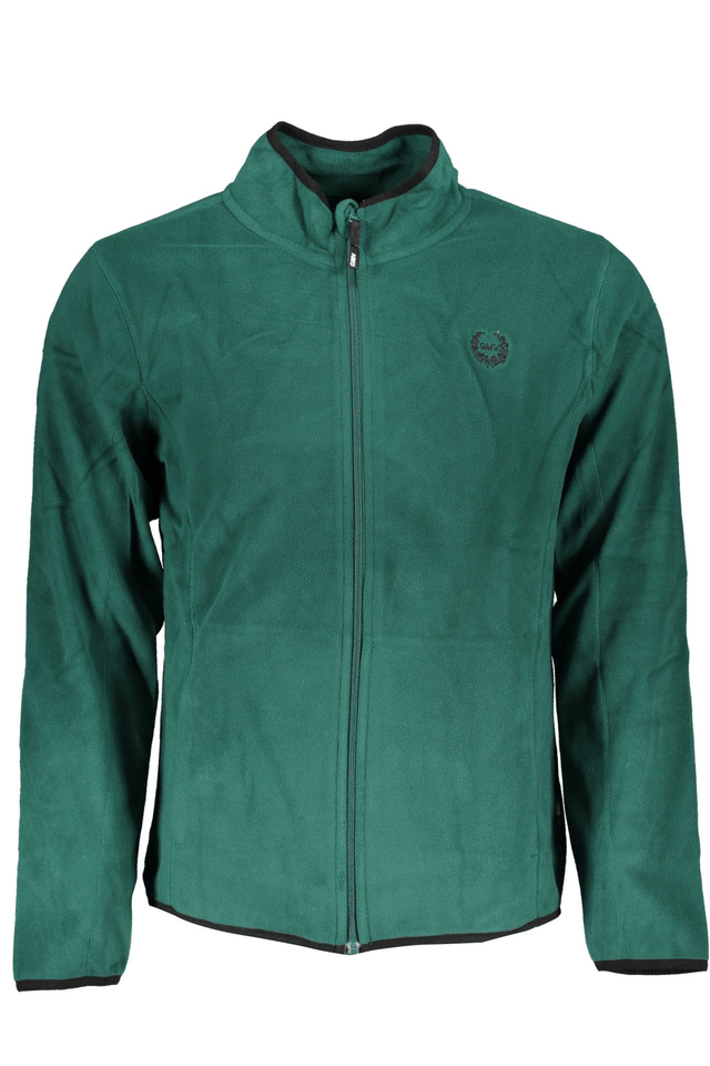 6138GIAN MARCO VENTURI FELPA CON ZIP UOMO VERDE