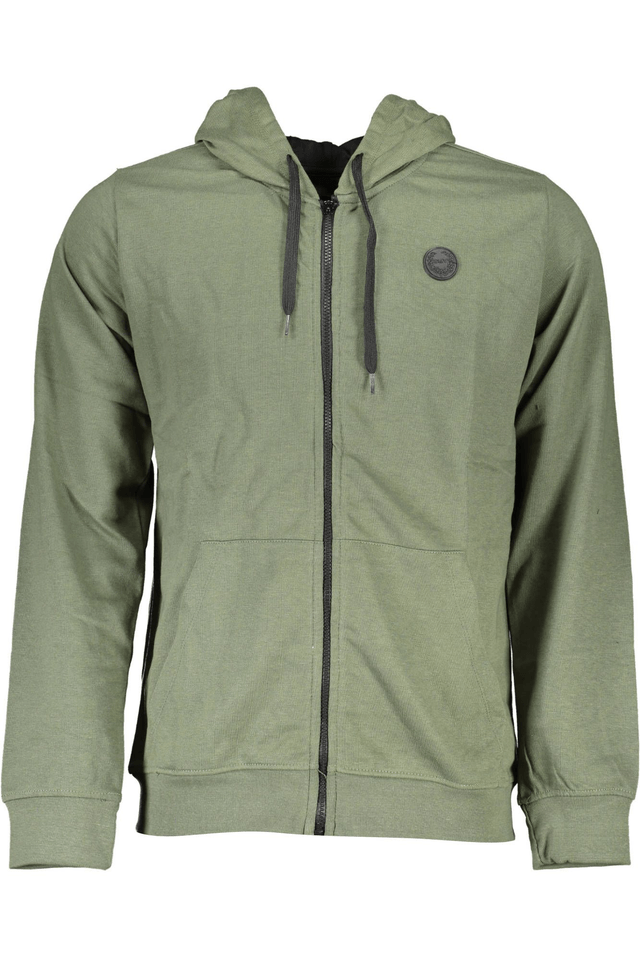 4014GIAN MARCO VENTURI FELPA CON ZIP UOMO VERDE