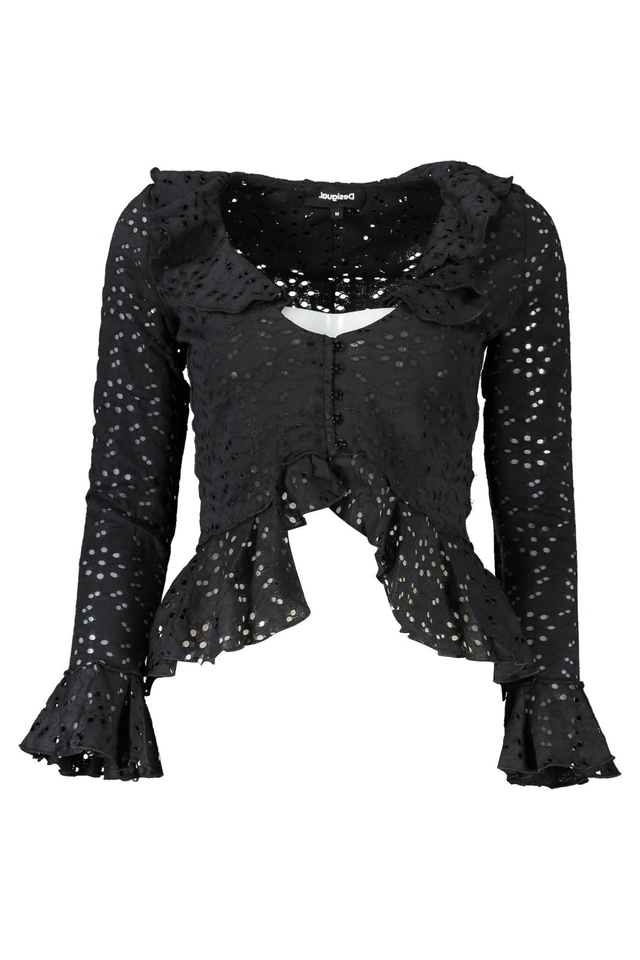 3135DESIGUAL CAMICIA MANICHE LUNGHE DONNA NERO
