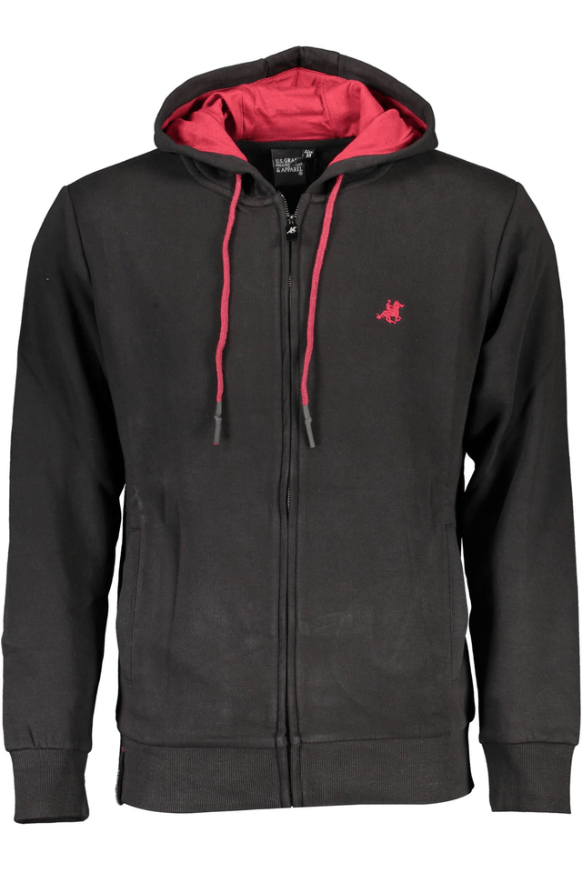 2389U.S. GRAND POLO FELPA CON ZIP UOMO NERO