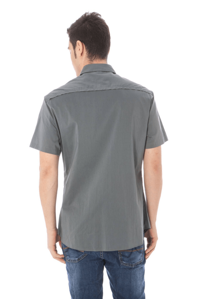 910COSTUME NATIONAL CAMICIA MANICHE CORTE UOMO GRIGIO