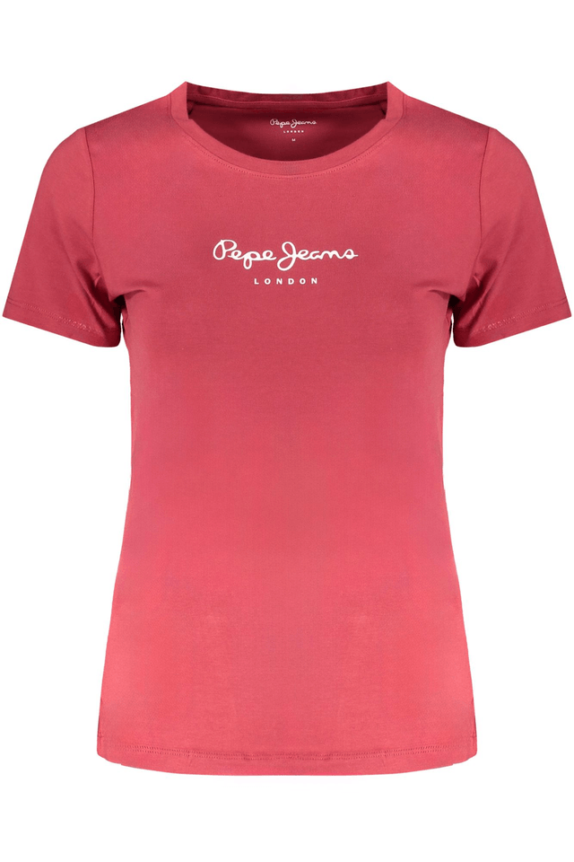 9965PEPE JEANS T-SHIRT MANICHE CORTE DONNA ROSSO