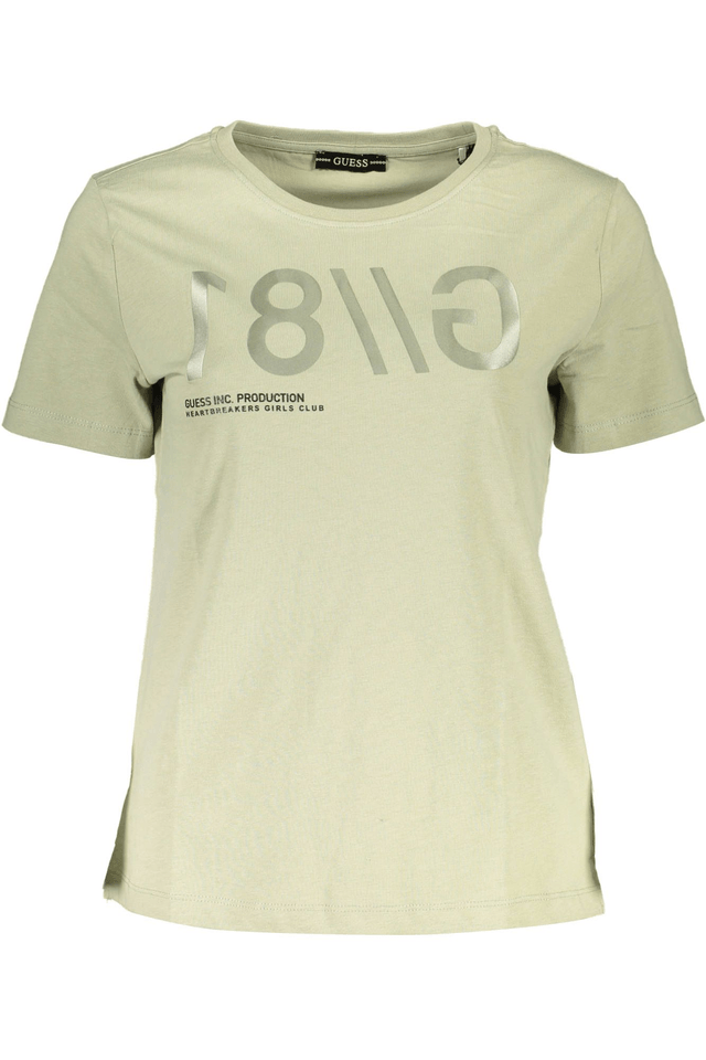 125GUESS JEANS T-SHIRT MANICHE CORTE DONNA VERDE