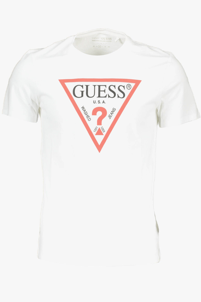 393GUESS JEANS T-SHIRT MANICHE CORTE UOMO BIANCO