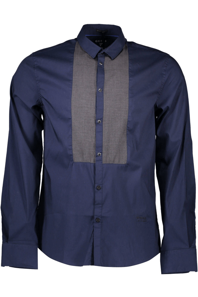 669GUESS JEANS CAMICIA MANICHE LUNGHE UOMO BLU