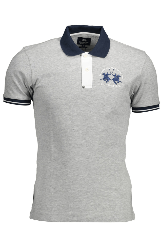 1595LA MARTINA POLO MANICHE CORTE UOMO GRIGIO