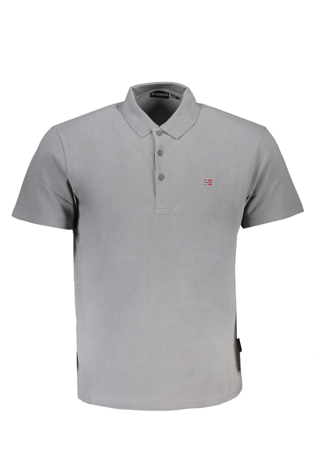 8436NAPAPIJRI POLO MANICHE CORTE UOMO GRIGIO