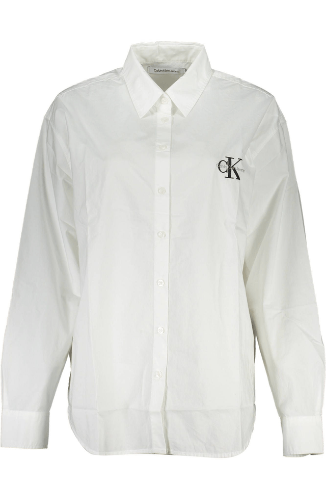 6390CALVIN KLEIN CAMICIA MANICHE LUNGHE DONNA BIANCO