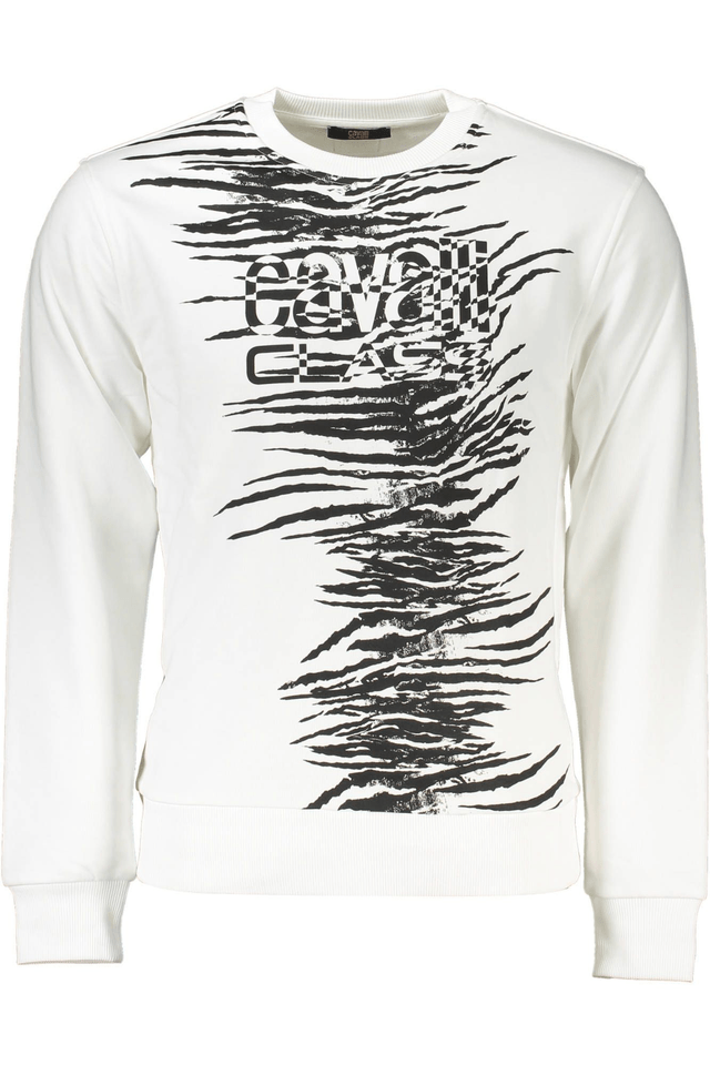 4134CAVALLI CLASS FELPA SENZA ZIP UOMO BIANCO