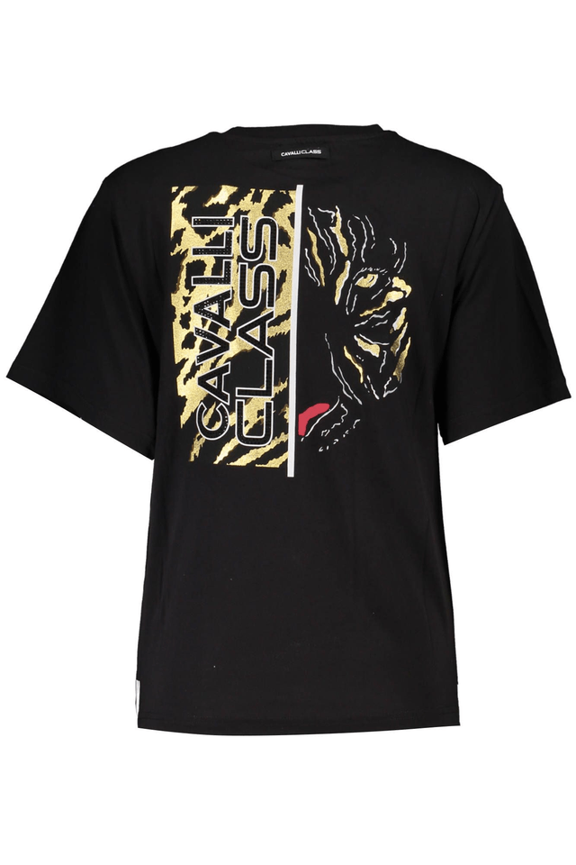 4093CAVALLI CLASS T-SHIRT MANICHE CORTE DONNA NERO