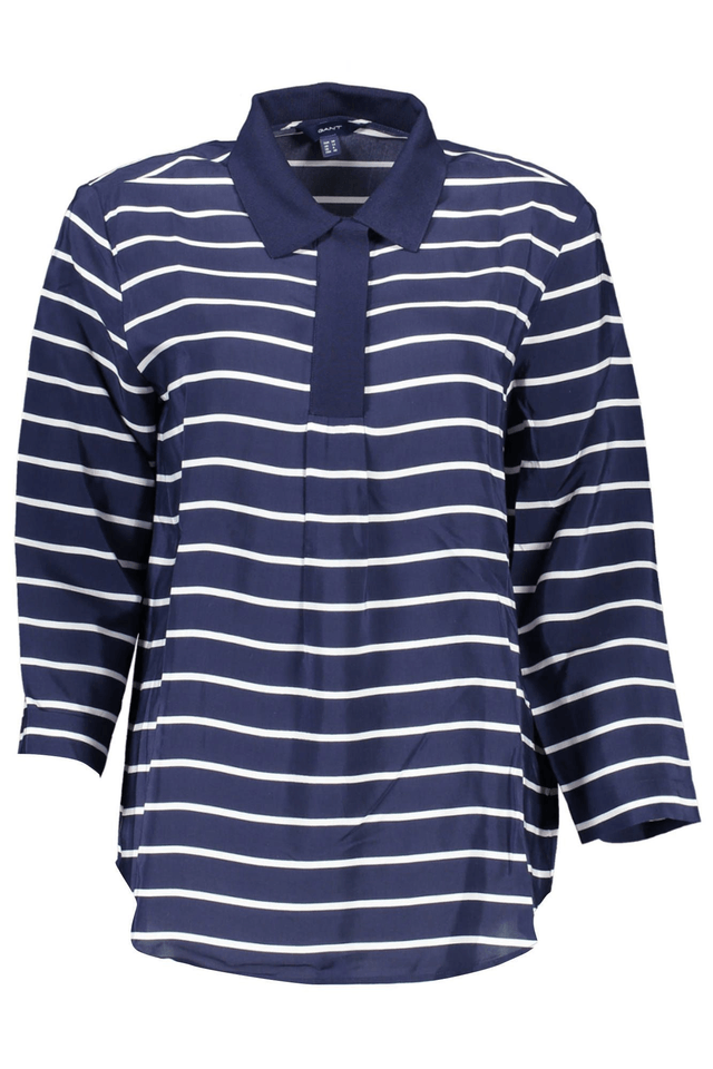 689GANT POLO MANICHE 3/4 DONNA BLU