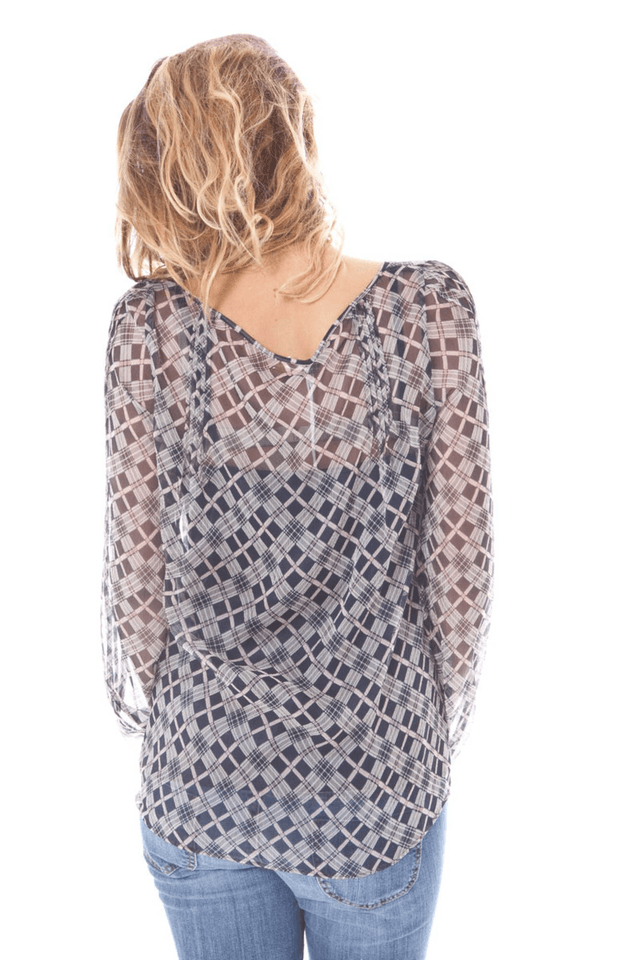 1017JOHN GALLIANO CAMICIA MANICHE LUNGHE DONNA BLU
