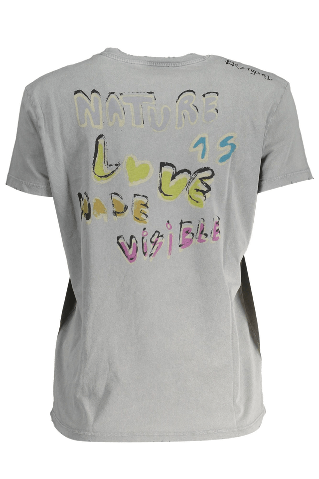 3385DESIGUAL T-SHIRT MANICHE CORTE DONNA GRIGIO