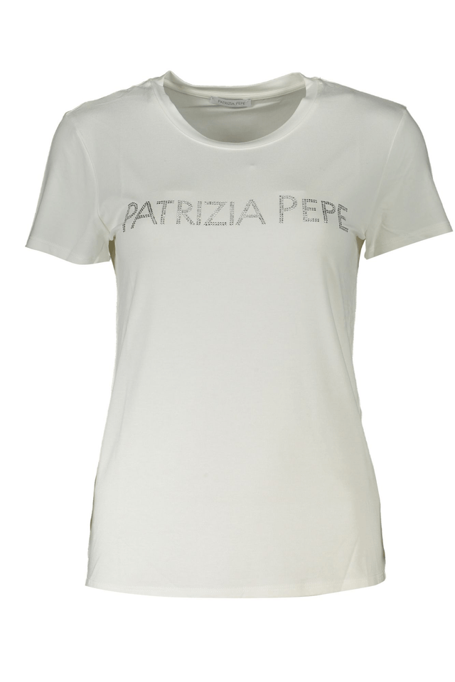 7671PATRIZIA PEPE T-SHIRT MANICHE CORTE DONNA BIANCO