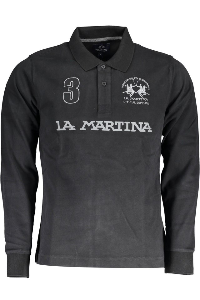 2720LA MARTINA POLO MANICHE LUNGHE UOMO NERO